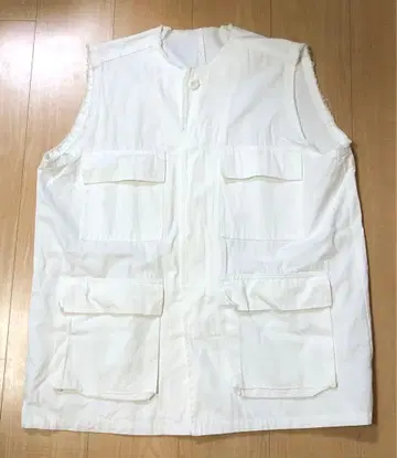 화이트 코튼 베스트 4 포켓