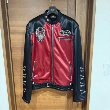 vanson 라이더 자켓 XL 빨간색/블랙