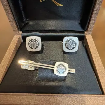 [ 가몬 ] 순은 넥타이핀 커프스 단추 세트