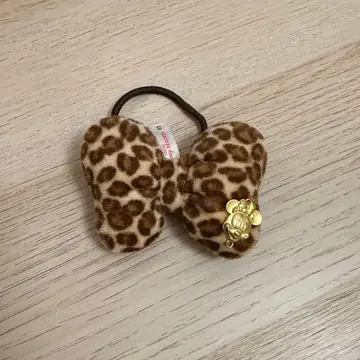 미니 참 포함 레오파드 무늬 머리끈 디즈니