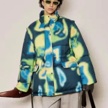 MAISON SPECIAL 추상 프린트 블루종 미사용 새상품