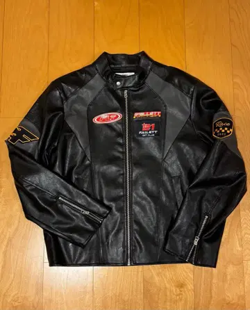 새상품급 Fallett 아트 클럽 바이크 자켓 블랙