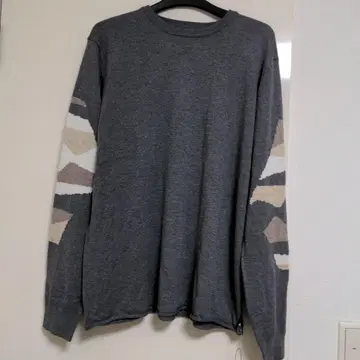 기하학 패턴 긴팔 니트 스웨터 그레이 남성용 L 사이즈 provador