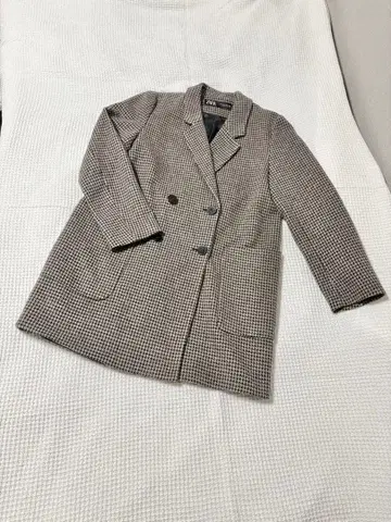 [ ZARA ] 브라운 하운드 투스 코트