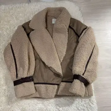 레이디 아젤 무스탕 숏 블루종