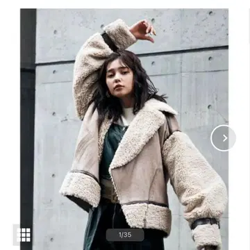 레이디 아젤 무스탕 숏 블루종