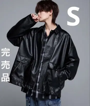 ADRER 밀리터리 플라이트 지퍼 블루종 블랙 인조 가죽