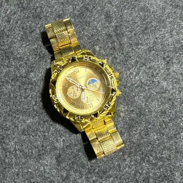 골드 아날로그 크로노그래프 시계