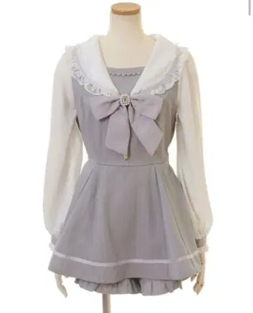 LIZLISA 리즈리사 세일러 카라 셋업 그레이 긴팔