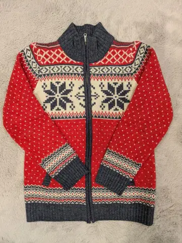 노르딕 디자인 풀 집업 니트 스웨터