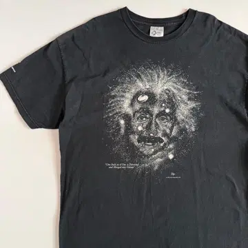 90's 아인슈타인 상대성 이론 축광 프린트 T셔츠 XXL 사이즈