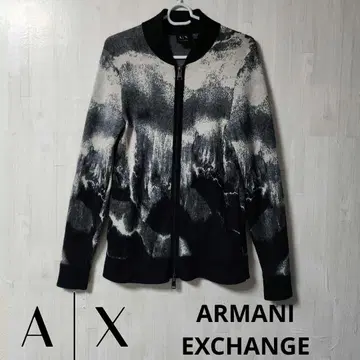 ARMANI EXCHANGE 더블 지퍼 니트 블루종