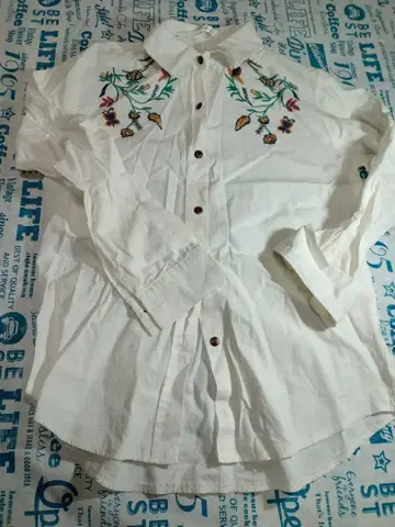 [첫 판매] fifth 꽃무늬 자수 긴팔 셔츠