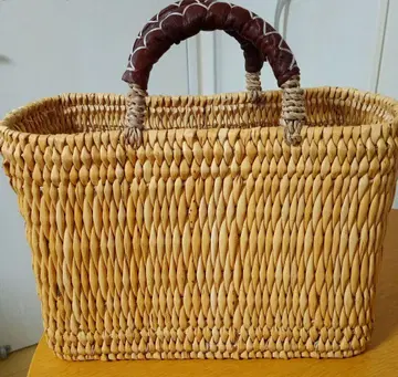 천연 소재 중형 단단한 바스켓백 마르쉐백