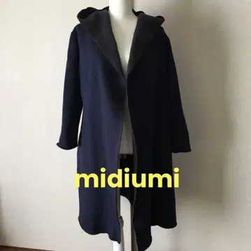 midiumi 블랙 후드 부착 코트
