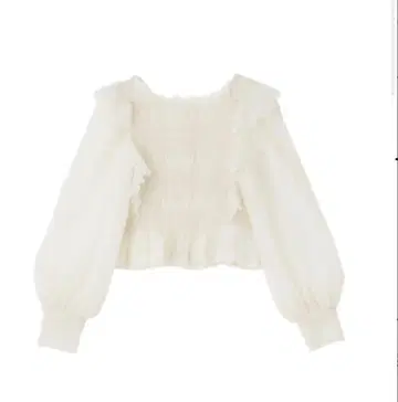 COCO DEAL 시어 체크 프릴 셔링 블라우스