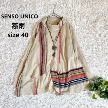 새상품급 센소유니코 지우 긴팔 풀오버 아지메 패턴 자카드 변형 밑단 L