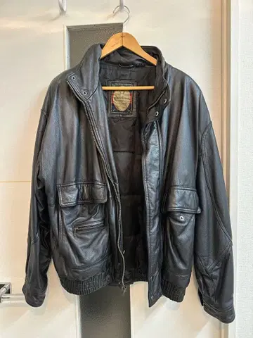 천연 가죽 레더 자켓 XL 블랙