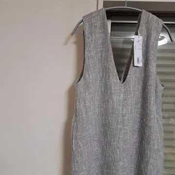 그레이 V넥 원피스 택 포함 새상품 트위드 점프 스커트