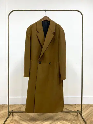 [ 레어 ] ZARA 울 오버 사이즈 체스터 코트 브라운 L