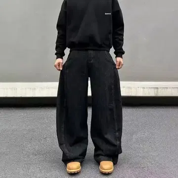 사이즈 다크 데님 와이드 팬츠 배기 데님 한국 Y2K 스트릿