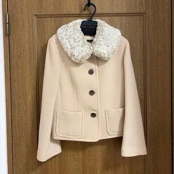 제인 마플 JaneMarple 퍼 달린 숏코트 베이지