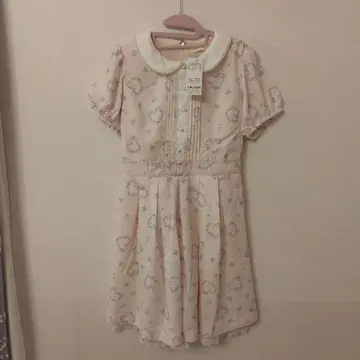 [택 포함 새상품] 꽃무늬 핑크 무릎 기장 원피스 반팔