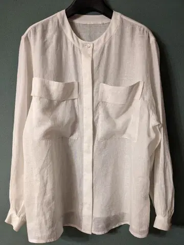 [ 새상품급 ] 투모로우랜드 컬렉션 고급 린넨 밴드 카라 블라우스 36