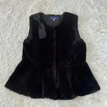 M'S GRACY 퍼 베스트 리본 페플럼 블랙 40