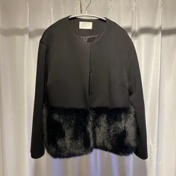 CELFORD 밑단 퍼 분또 블루종 블랙 36