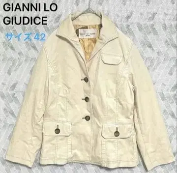 지안니 로 주디체 베이지 자켓 면 혼방 카고 스타일 포켓 부착 (42)