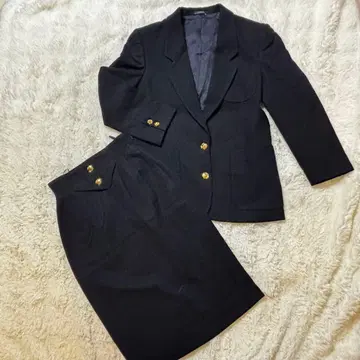 OXFORD 네이비 수트 울 혼방 골드 버튼