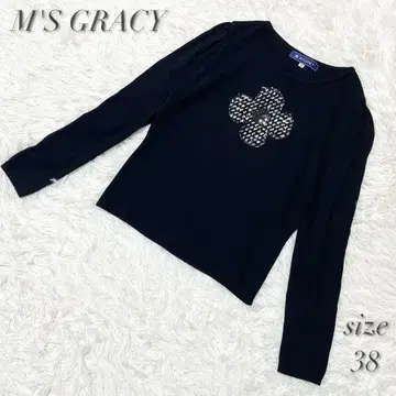 엠즈 그레이시 플라워 스팽글 니트 스웨터 꽃무늬 긴팔