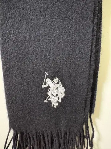 랄프 로렌 자수 로고 머플러 블랙