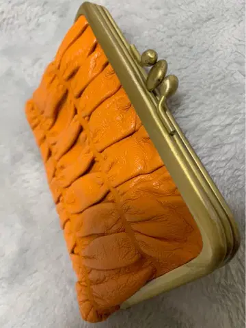 오렌지 가죽 코인 케이스 개더
