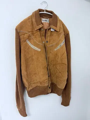 하이 기어 천연 가죽 니트 자켓