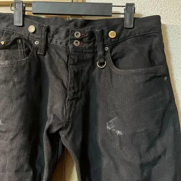 Blue story 블랙 염색 히코리 데님 팬츠