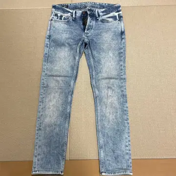 스키니 데님 라이트 블루 페이드 가공