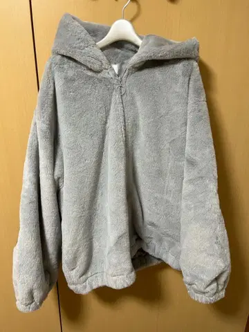 그레이 후드 부착 자켓 4L 사이즈