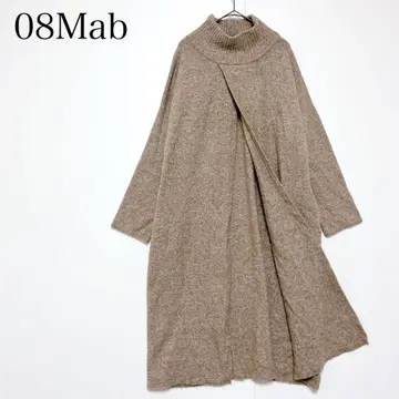 08맵 하이넥 슬릿 니트 원피스 2Way 풀오버