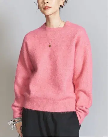 BEAUTY&YOUTH 알파카 블렌드 기모 크루넥 니트 풀오버