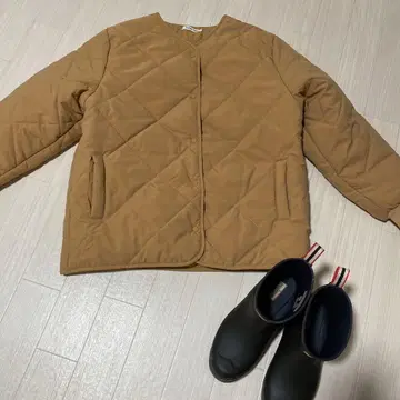 브라운 퀼팅 자켓