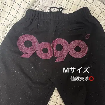 9090 girl 90 Logo Glitter Sweat Pant M
