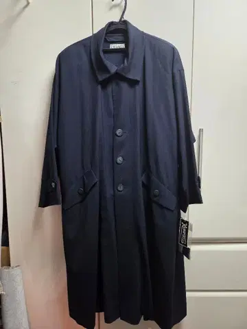 Kurofowd 빈티지 스텐카라 코트 네이비 라이너 포함