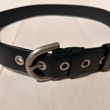 질샌더 블랙 가죽 벨트 메탈 버클 5홀