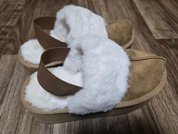 [한번 사용] 통굽 오픈토 샌들 베이지