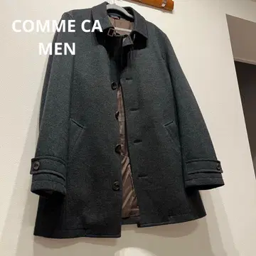 새상품급 COMME CA MEN 울 다크 그레이 스텐카라 코트 M