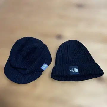 THE NORTH FACE 블랙 니트 모자 세트