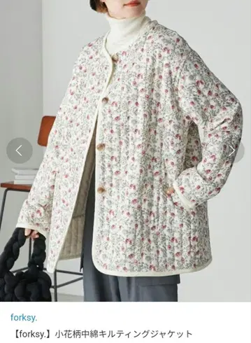 [ forksy. ] 미니 꽃무늬 충전솜 퀼팅 자켓