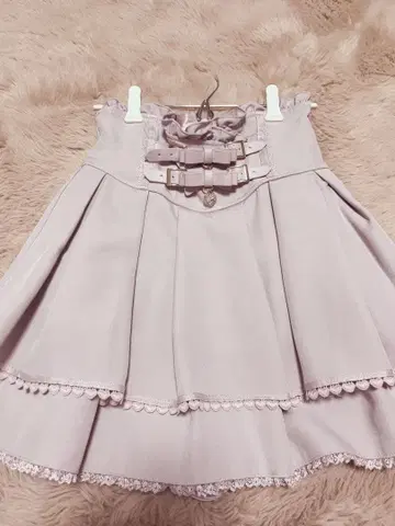 2단 리본 벨트 치마바지 - 핑크